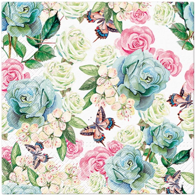 Servietten Lunch 20x Powder Garden, 33x33cm