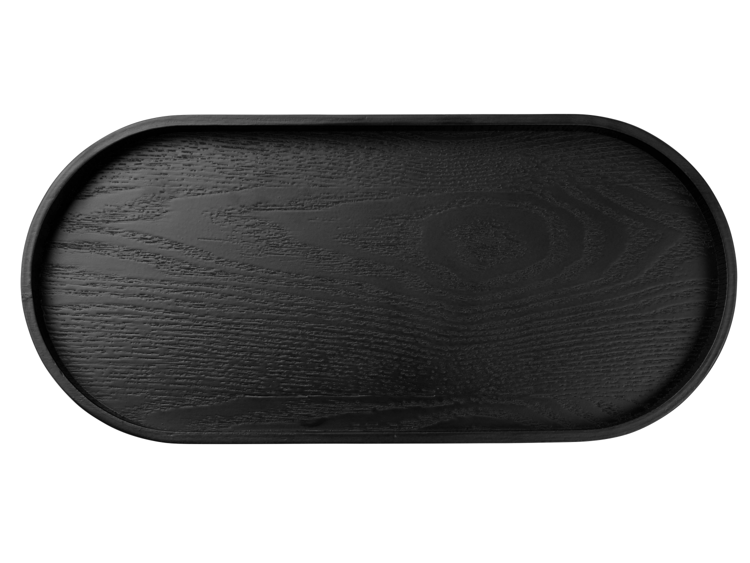 Wood Holztablett oval schwarz