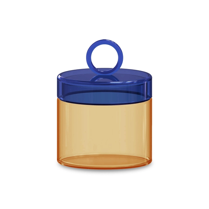 Verre à réserve en verre borosilicaté, 0.5l, orange - bleu