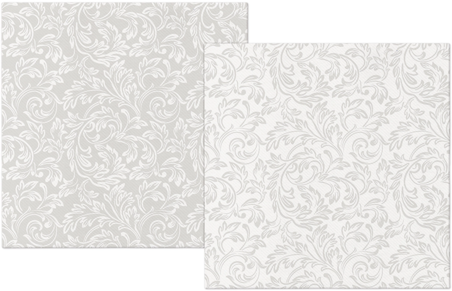 Servietten Dinner 50x Baroque Etide silber, 40x40cm