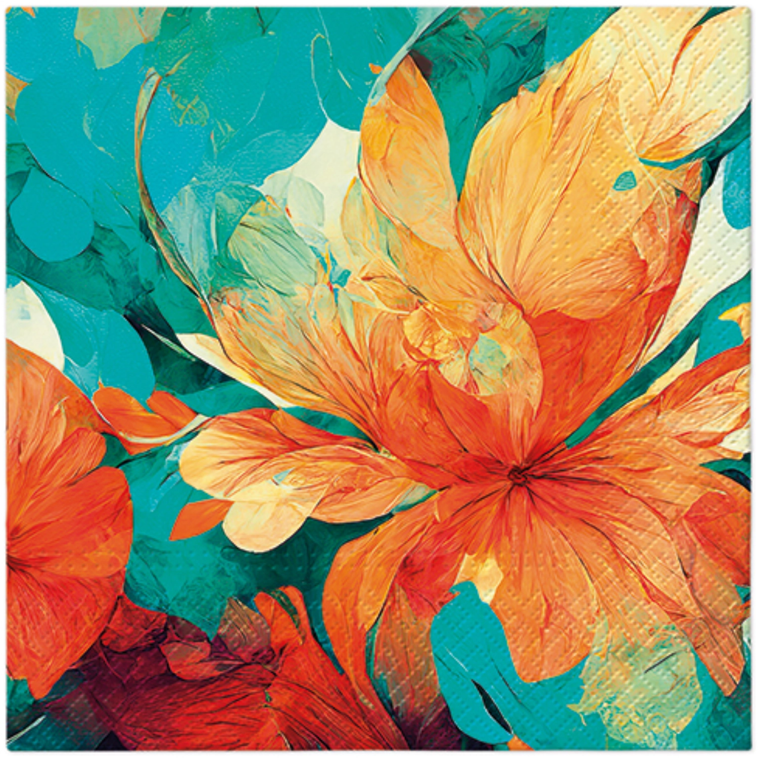 Serviettes Lunch 20x Zen Abstract Flower, 33x33cm