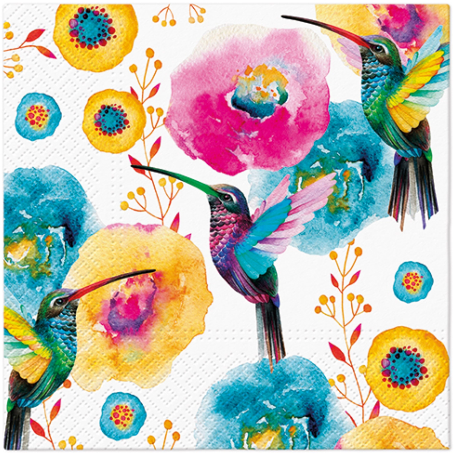 Servietten Lunch 20x Hummingbird, 33x33cm