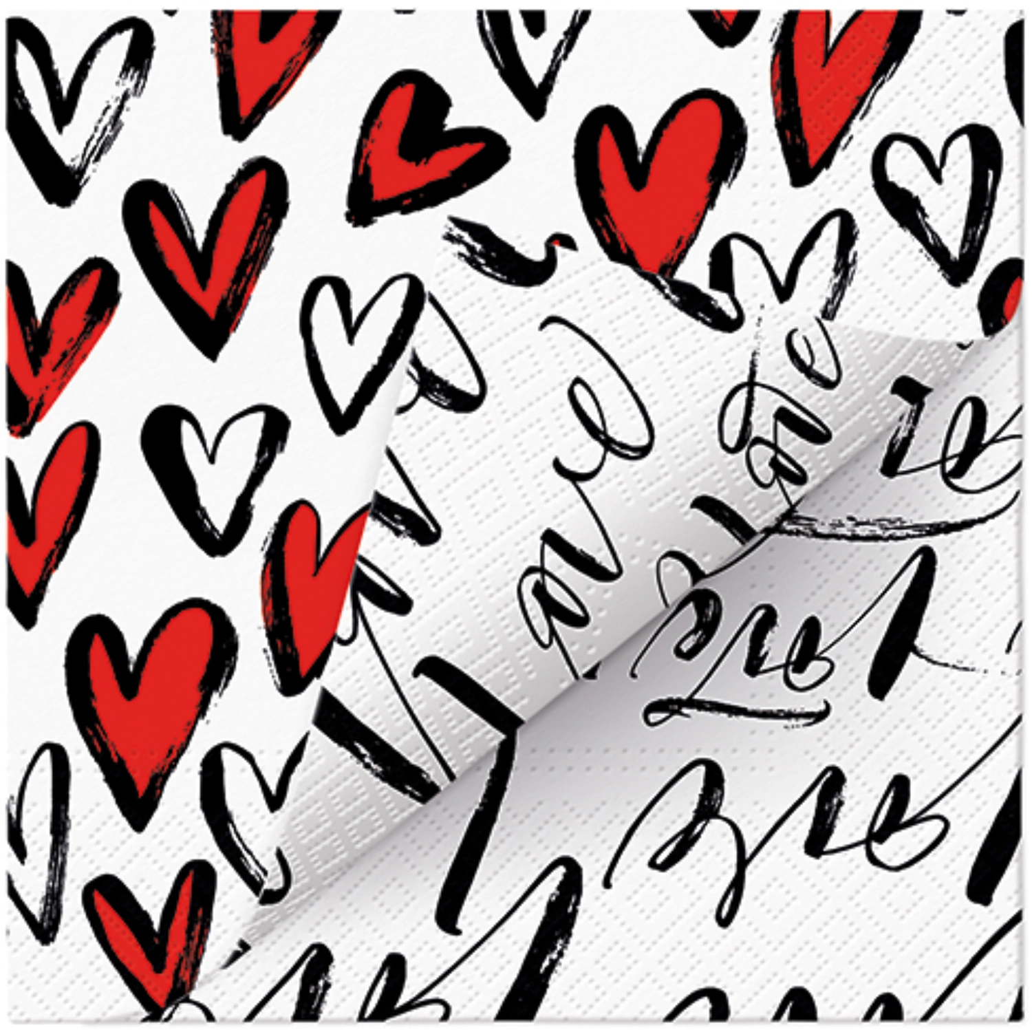 Servietten Lunch 20x double design Fall in Love, 33x33cm