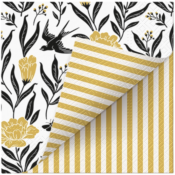 Serviettes Lunch 20x double design Swallow Boho, 33x33cm