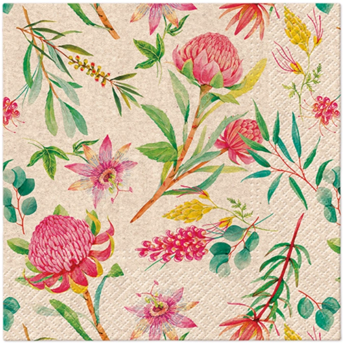 Servietten Lunch 20x We care Passionflower, 33x33cm