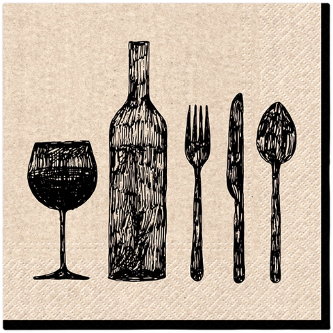 Serviettes Lunch 20x We care Dinner Set, 33x33cm