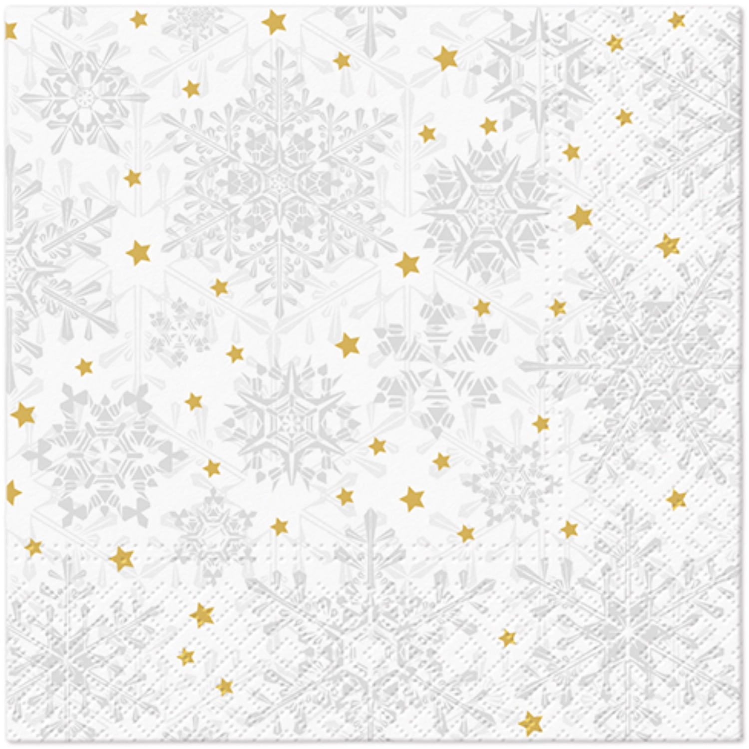 Serviettes de table Lunch 20x Glowing Stars silver, 33x33cm