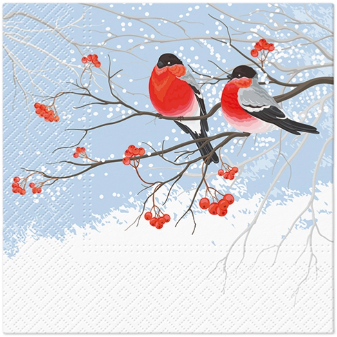 Servietten Lunch 20x Bullfinches, 33x33cm