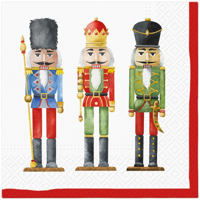 Serviettes de table Lunch 20x Nutcrackers Soldiers, 33x33cm