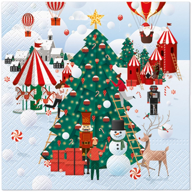 Servietten Lunch 20x Christmas Atmosphere, 33x33cm