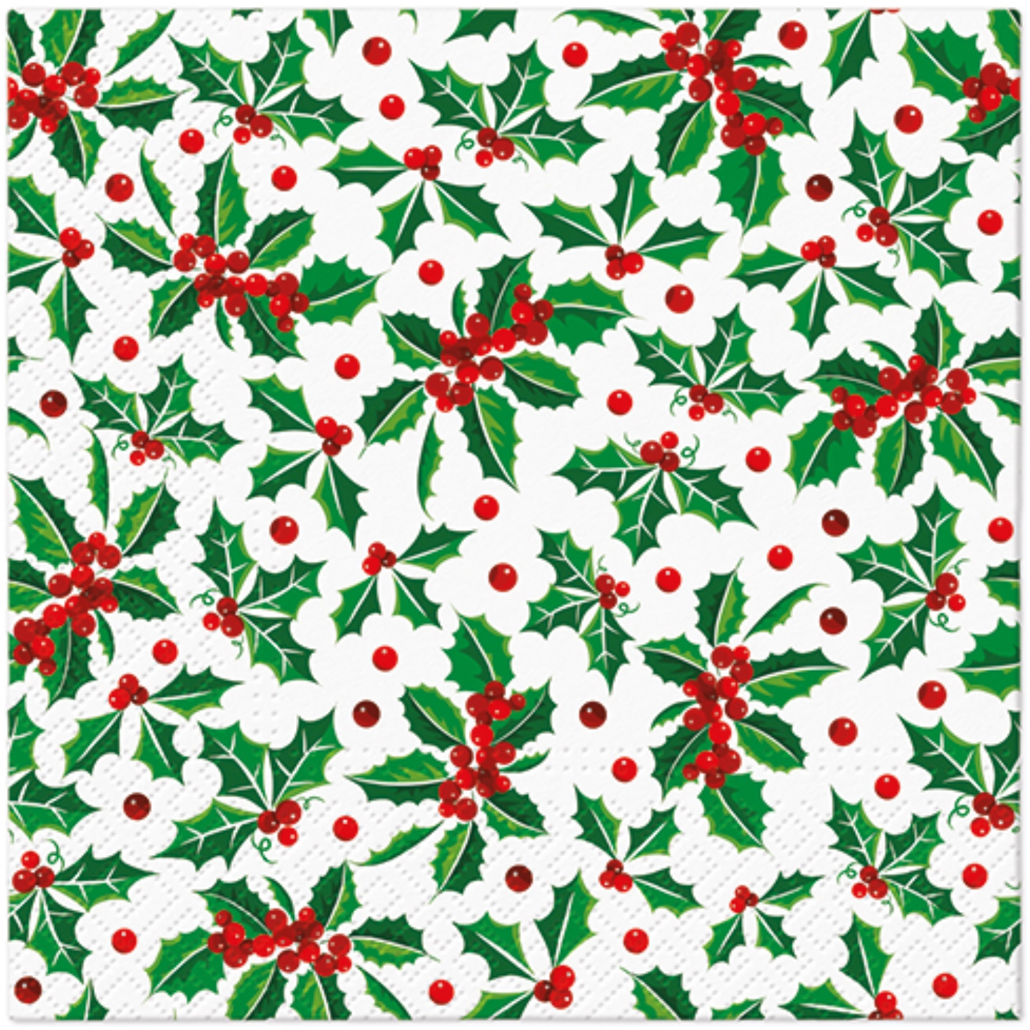 Servietten Lunch 20x Holly Pattern, 33x33cm