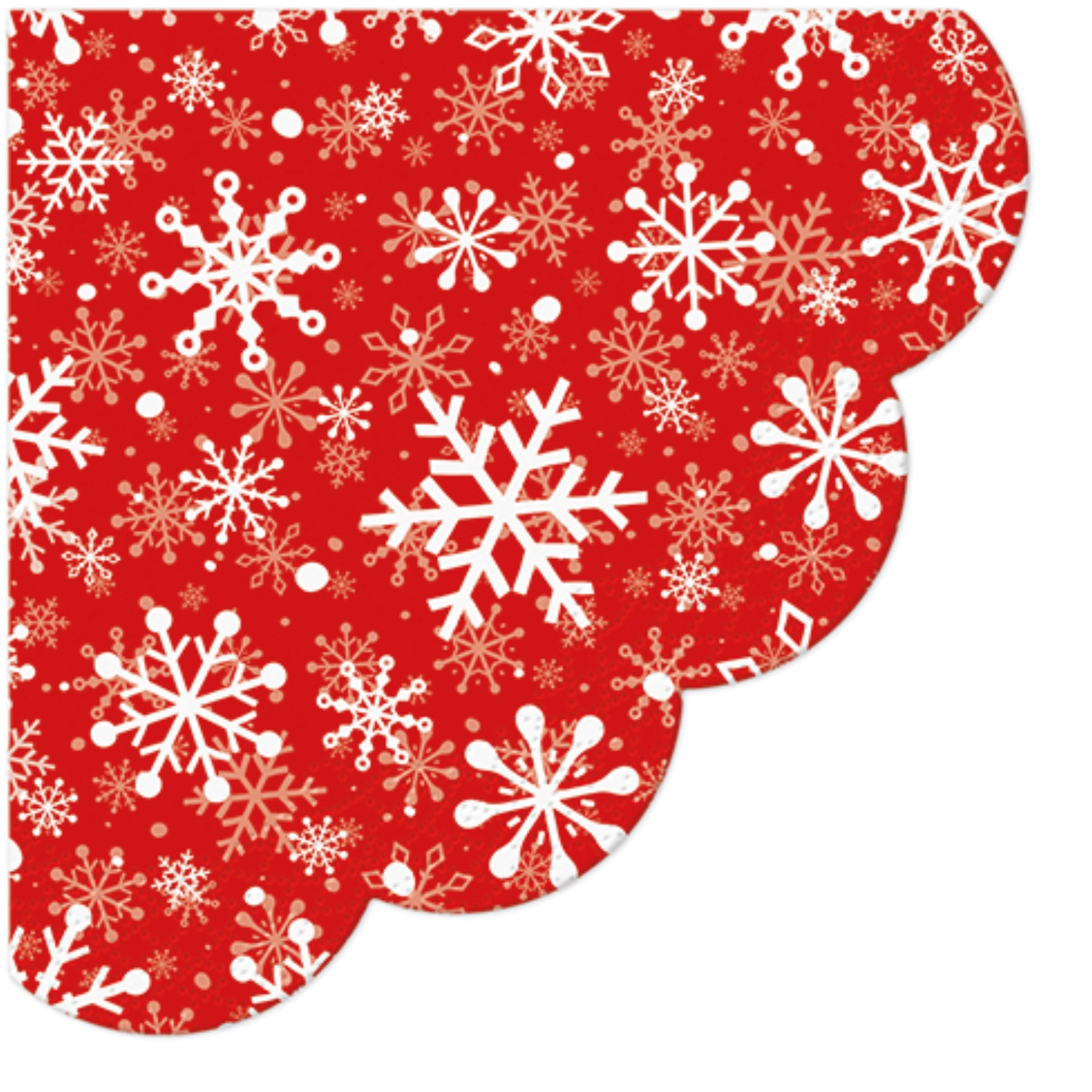 Serviettes Lunch 20x Christmas Snowflakes light red, 33x33cm