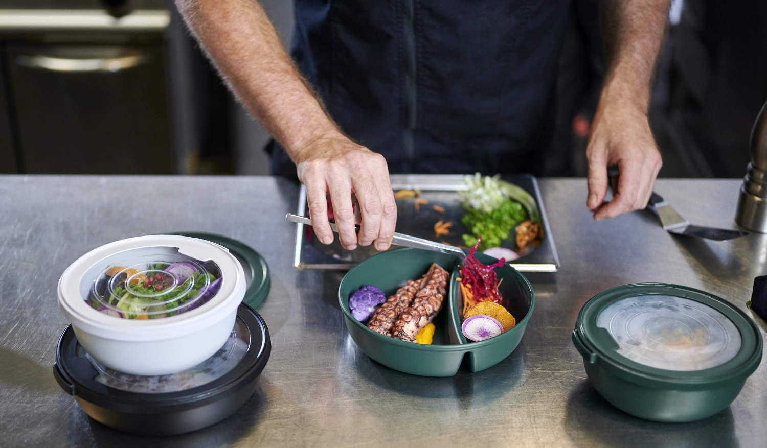 Mepal pro bol réutilisable pro 350 + 700 ml nordic white