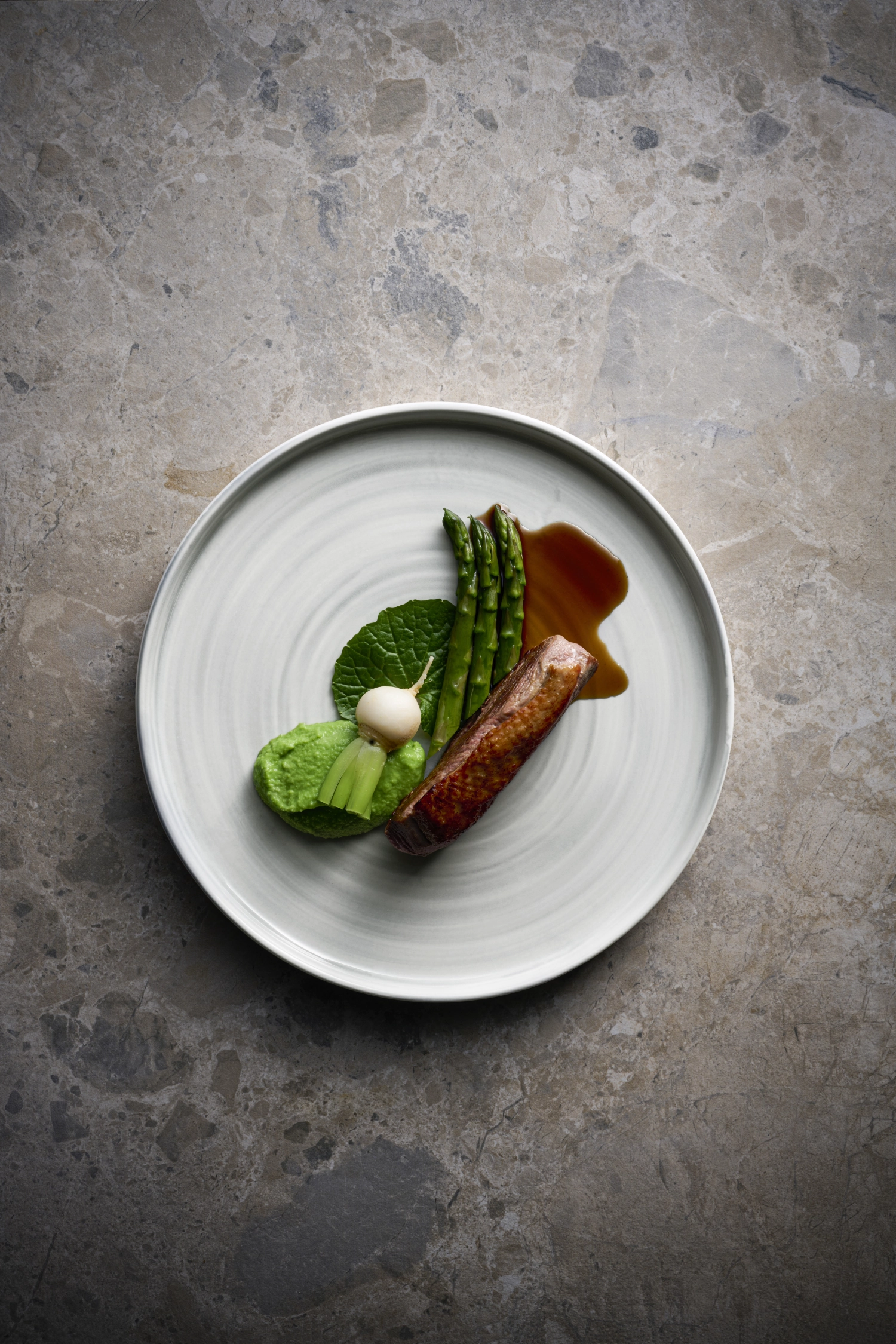 Stonecast Canvas Grey Assiette plate gaufrée