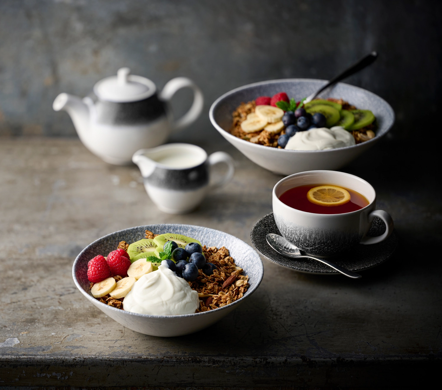 S.P. Raku Topaz Blue Schüssel tief