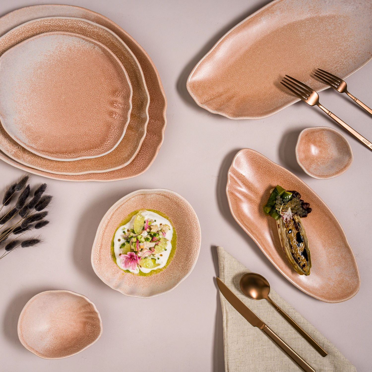 Tone Blush Assiette rectangulaire L31cm