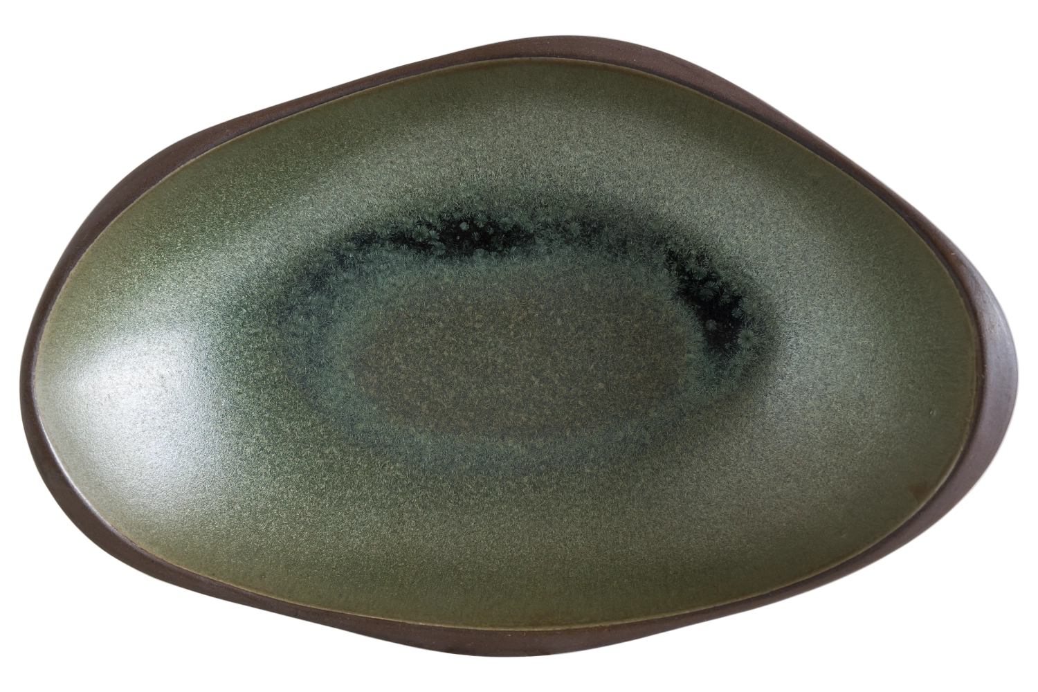 Assiette Lagoon olive ovale L31cm