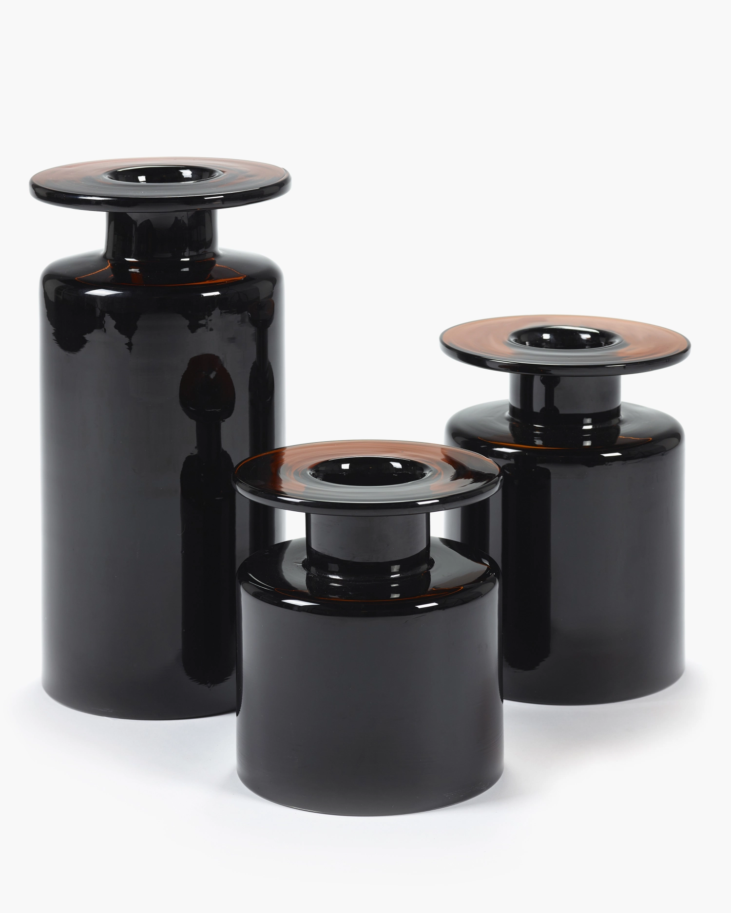 Marie Michielssen Vase verre H22cm brun foncé