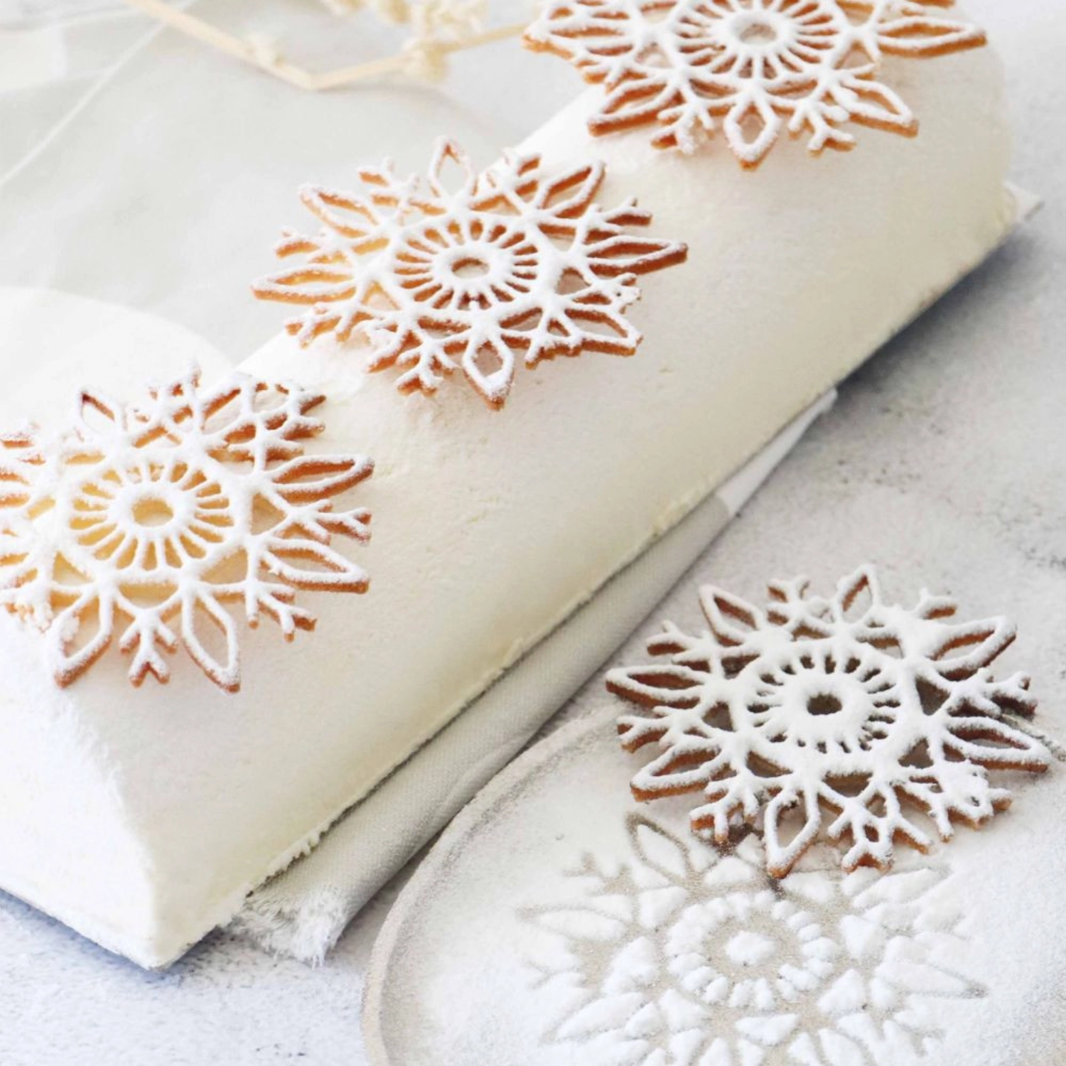 Backform für Kuchentopper Weihnachten Schneeflocken