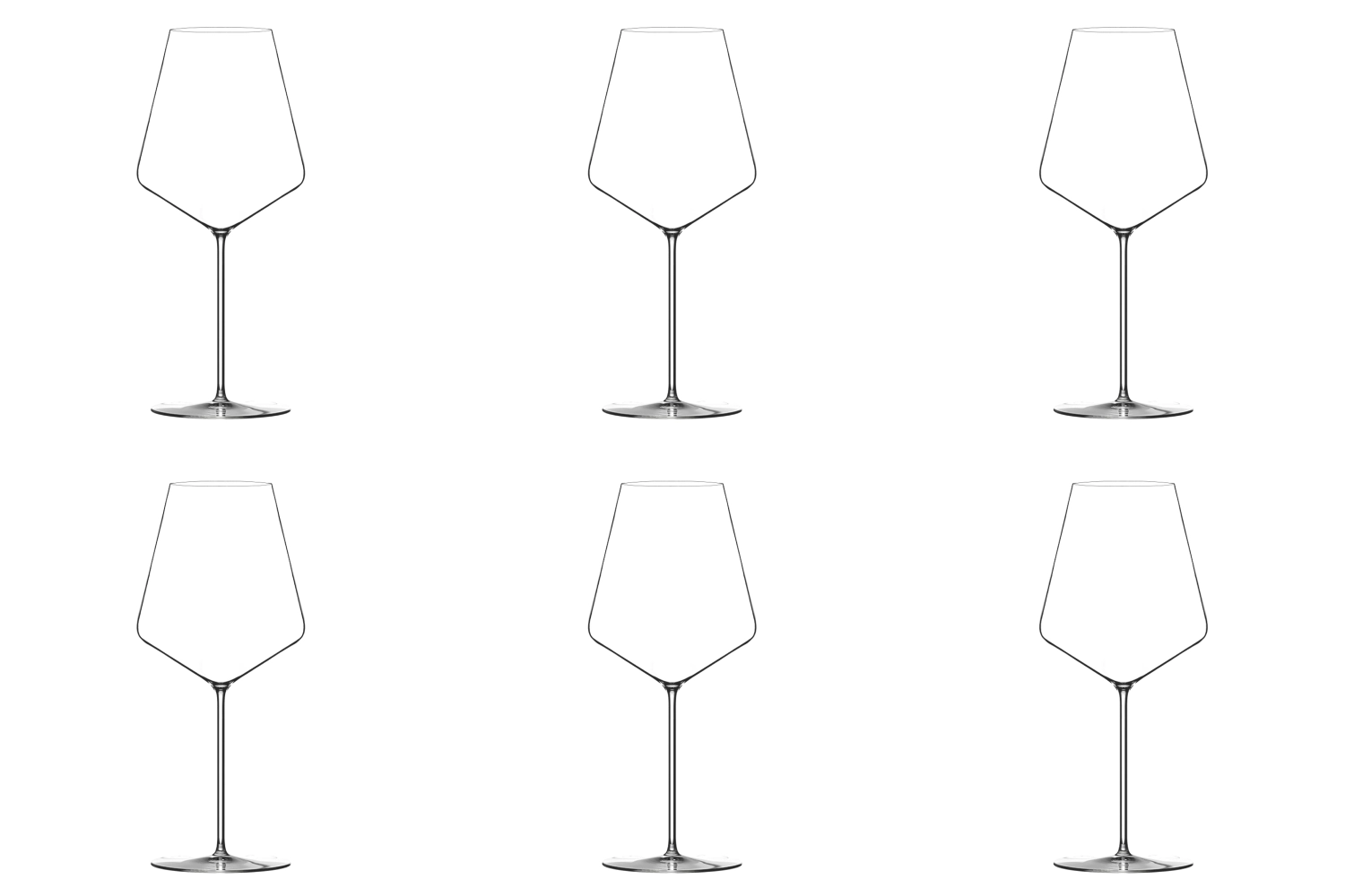 6er Set F. Sommier Dionysos Rotweinglas mundgeblasen