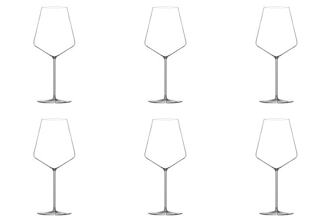 6er Set F. Sommier Dionysos Rotweinglas mundgeblasen