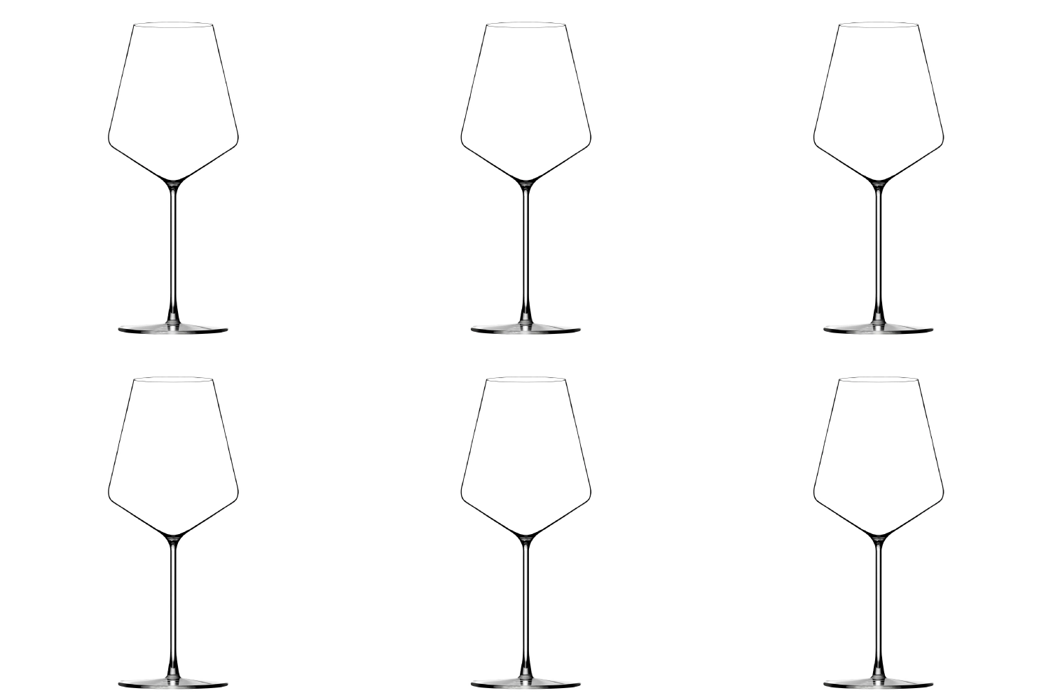 6er Set F. Sommier Dionysos Rotweinglas