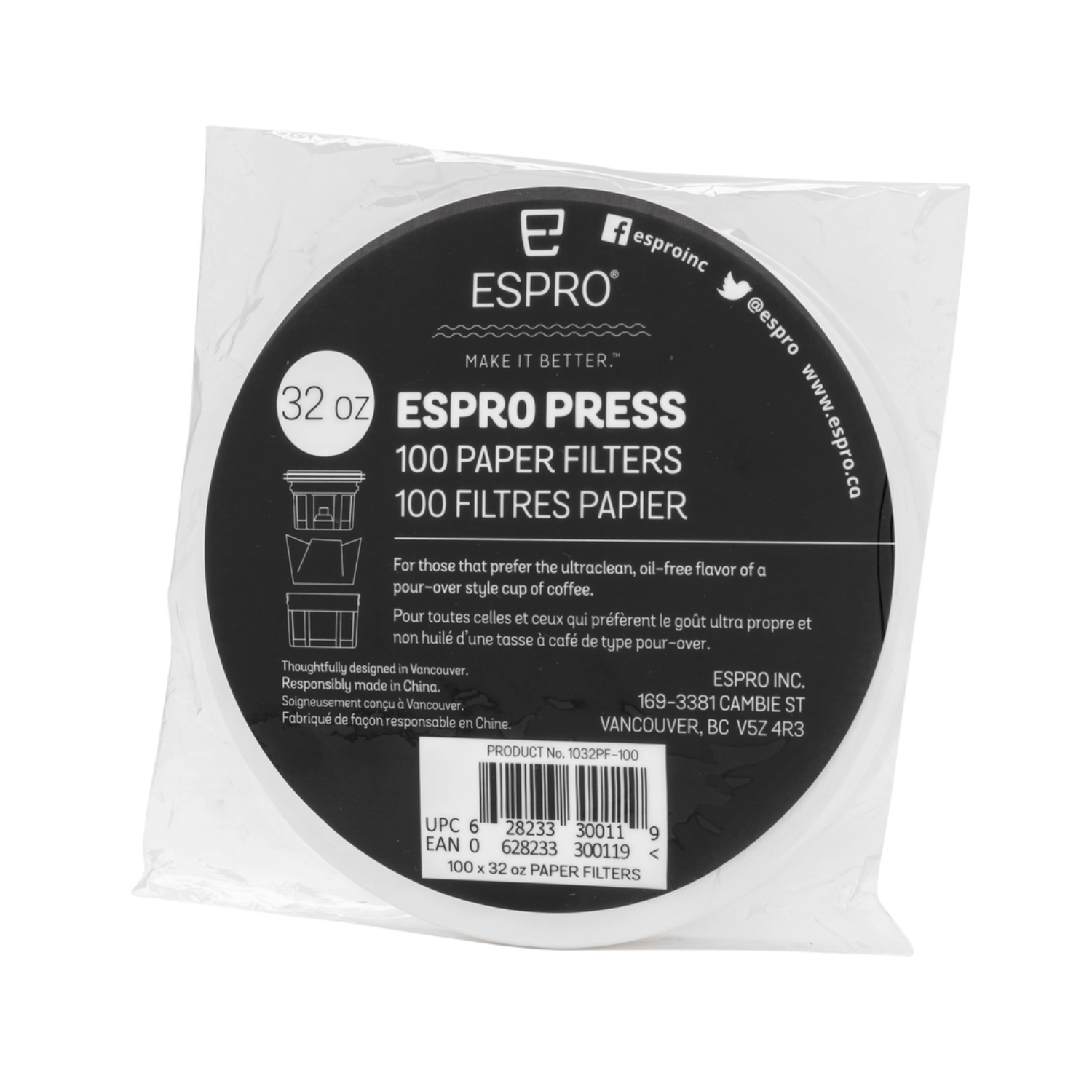 Kaffeefilter Papier für French Press