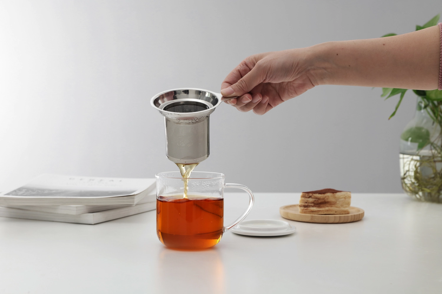 Minima Teesib mit Keramikdeckel weiss