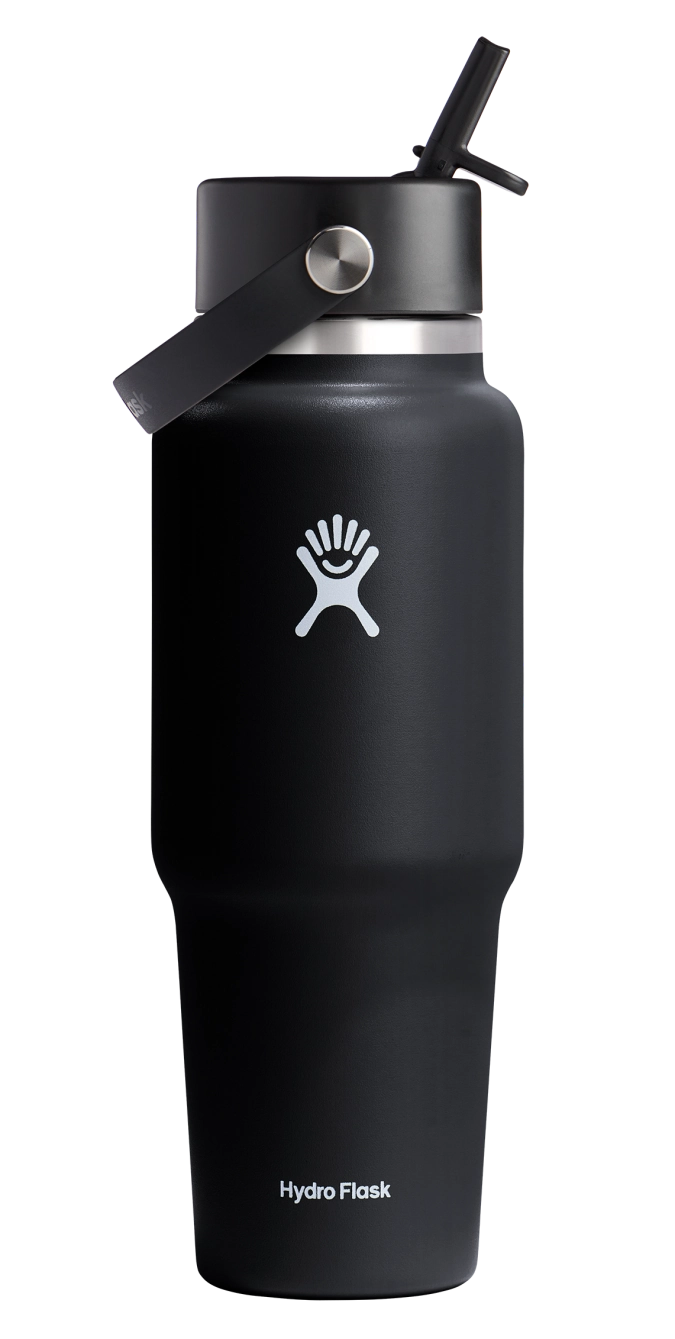 Trinkflasche Travel Wide Flex Deckel Strohhalm