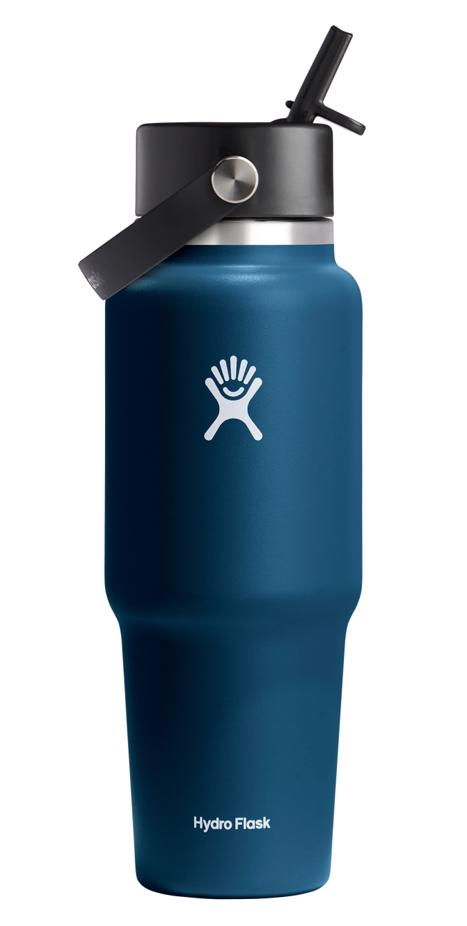 Trinkflasche Travel Wide Flex Deckel Strohhalm