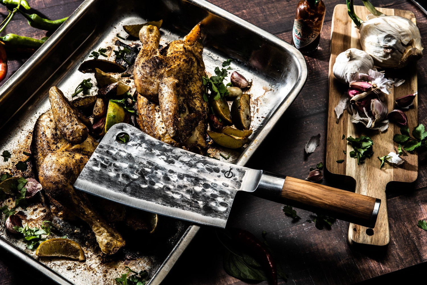 Forged Olive Hachoir asiatique