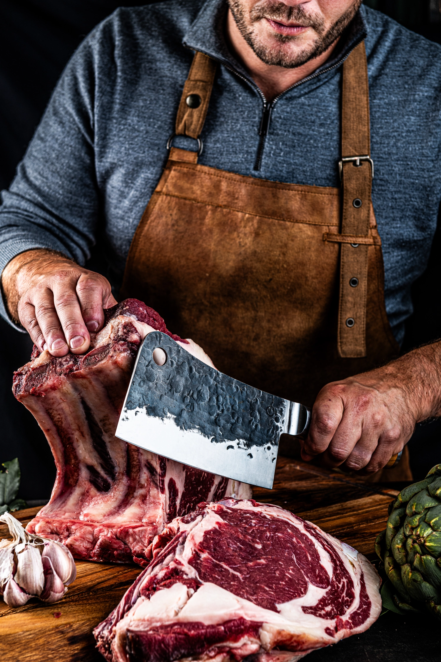 Forged Olive Hachoir asiatique