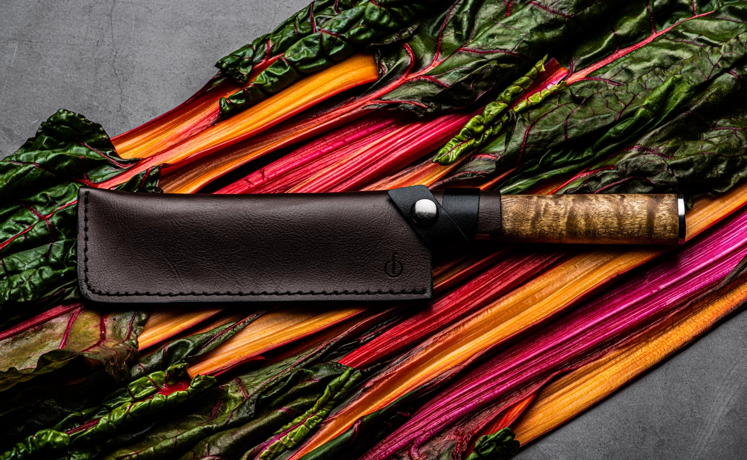 Étui en cuir forgé Hachoir