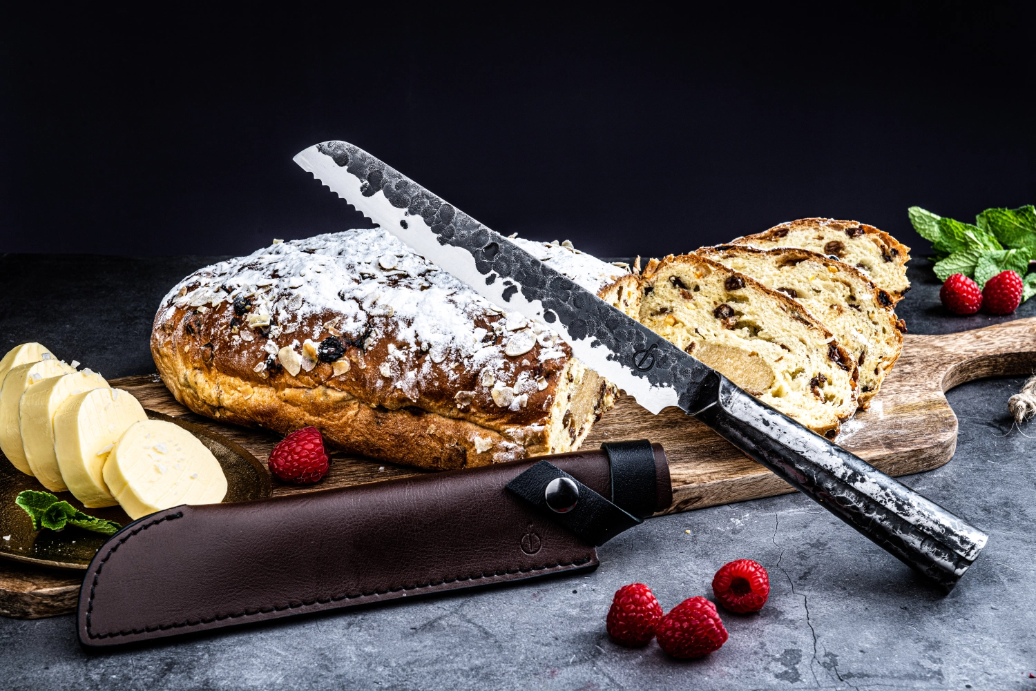Forged étui cuir couteau à pain