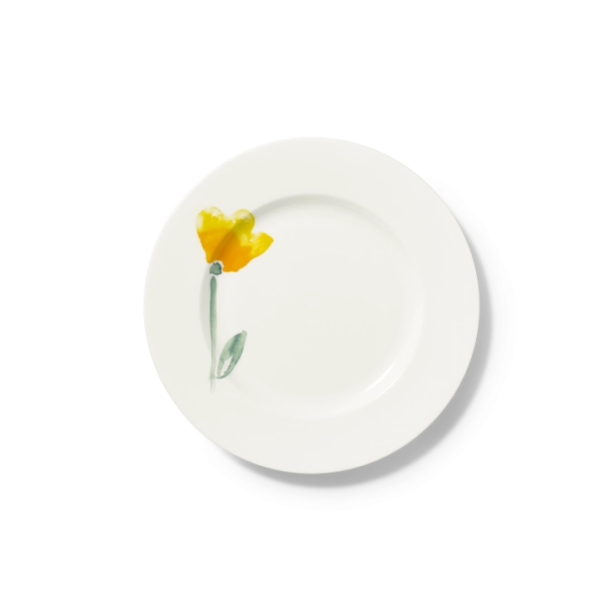 Impression assiette à dessert jaune