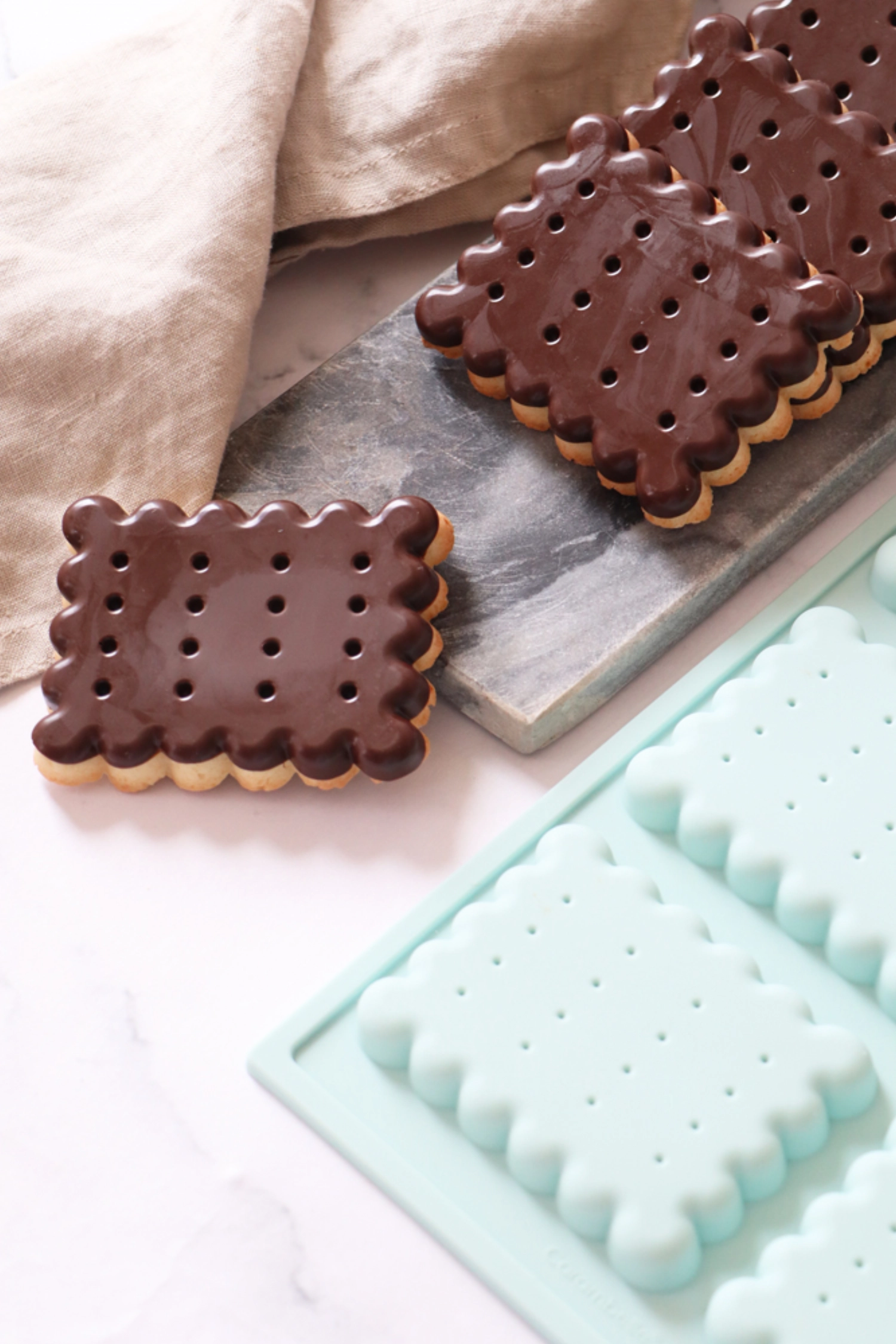 Silikon Backform für 8 Petit beurre Biskuits