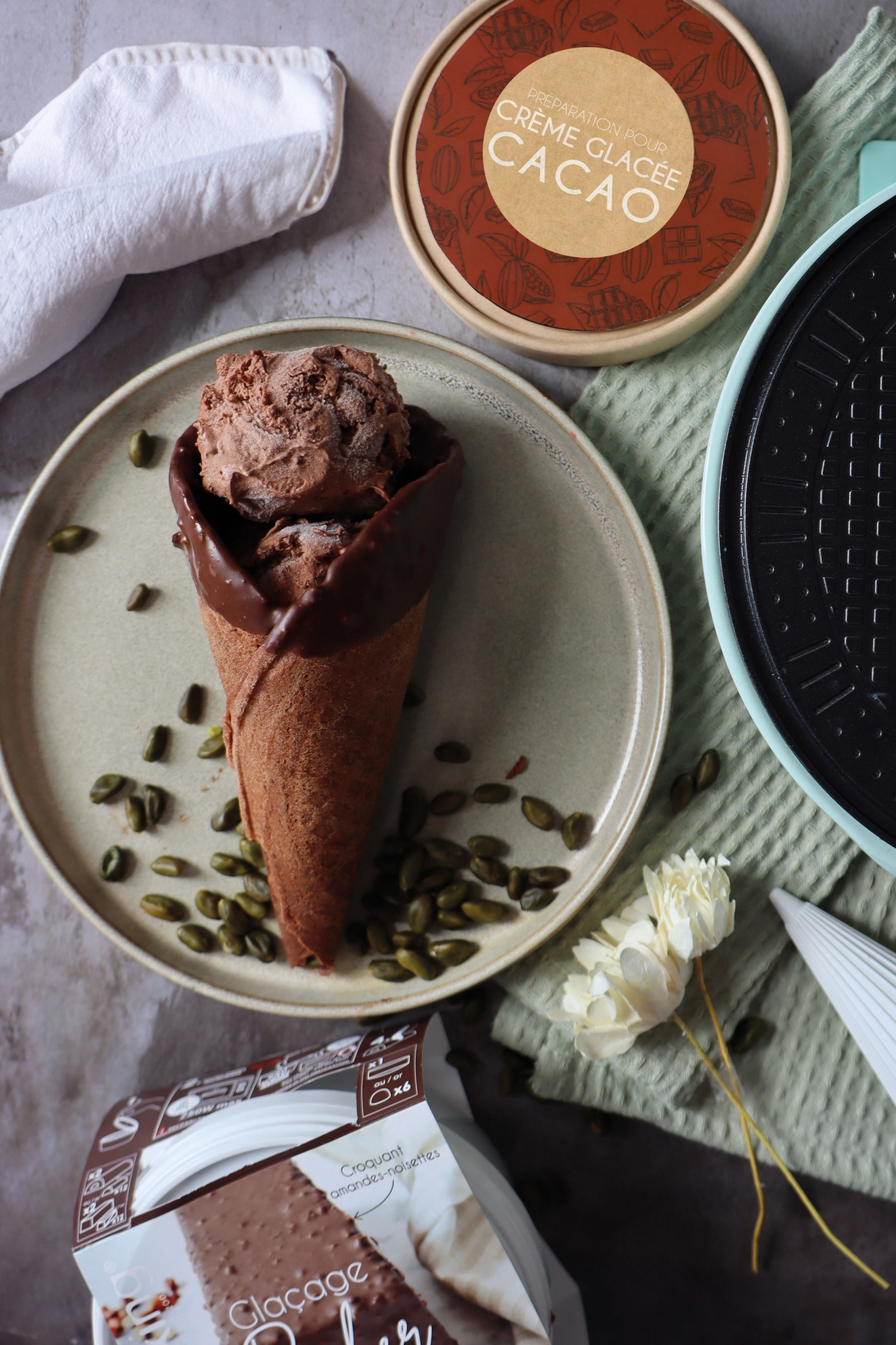 Fertigmischung für Schokoladenwaffeln / Cornet 260g