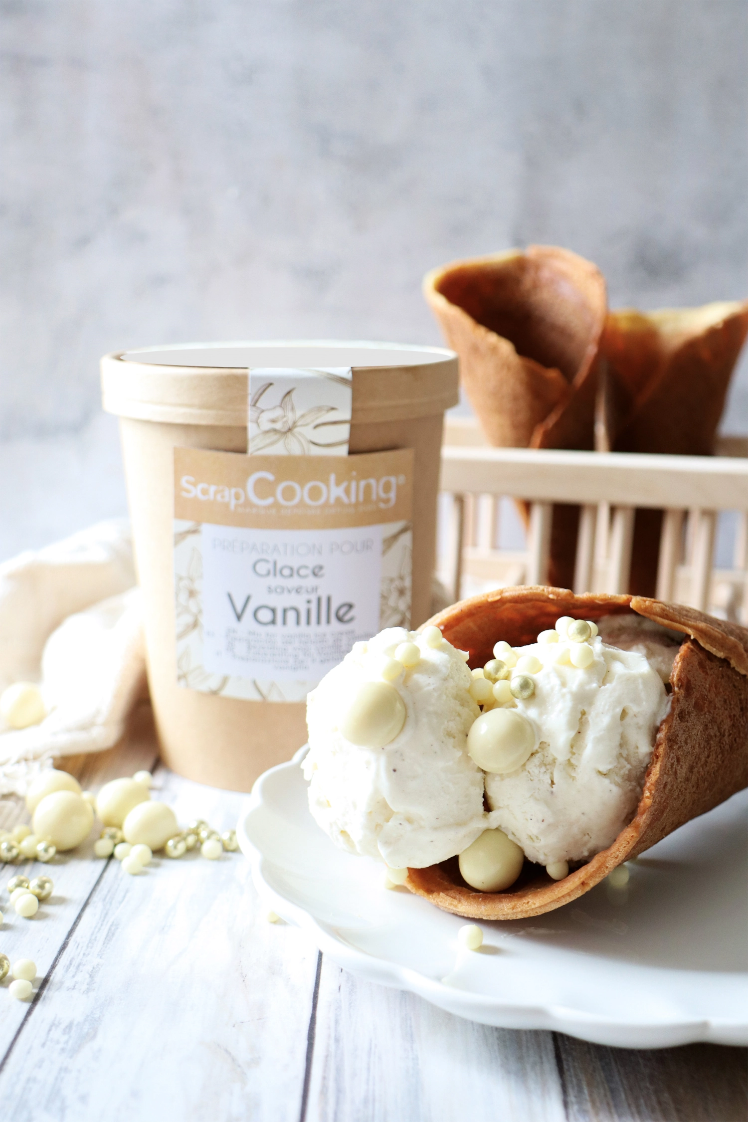 Mélange prêt à l'emploi pour crème glacée vanille 145g