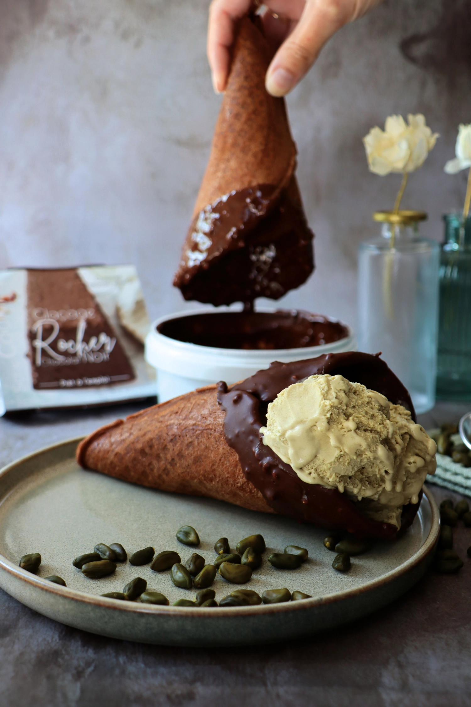 Mélange prêt à l'emploi pour crème glacée au chocolat 185g