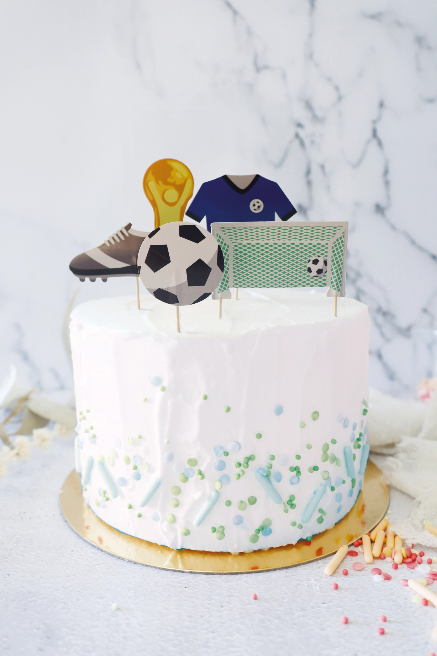 Set de 5 décorations de gâteaux avec des motifs de football