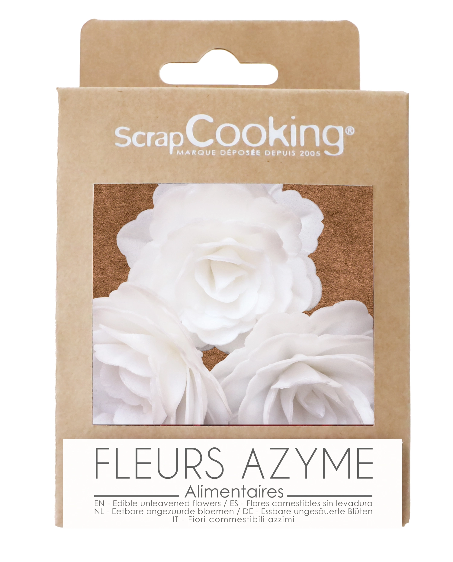 3er Set Rosen aus Esspapier weiss