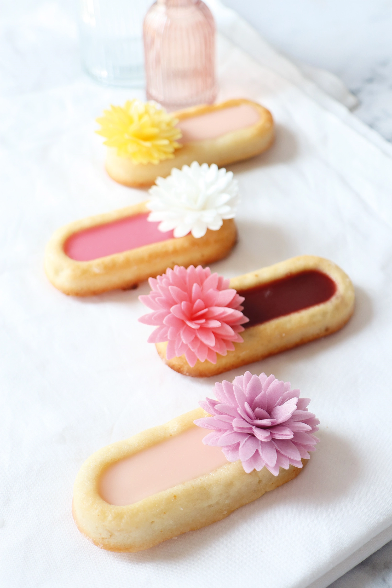 Set de 5 dahlias en papier comestible