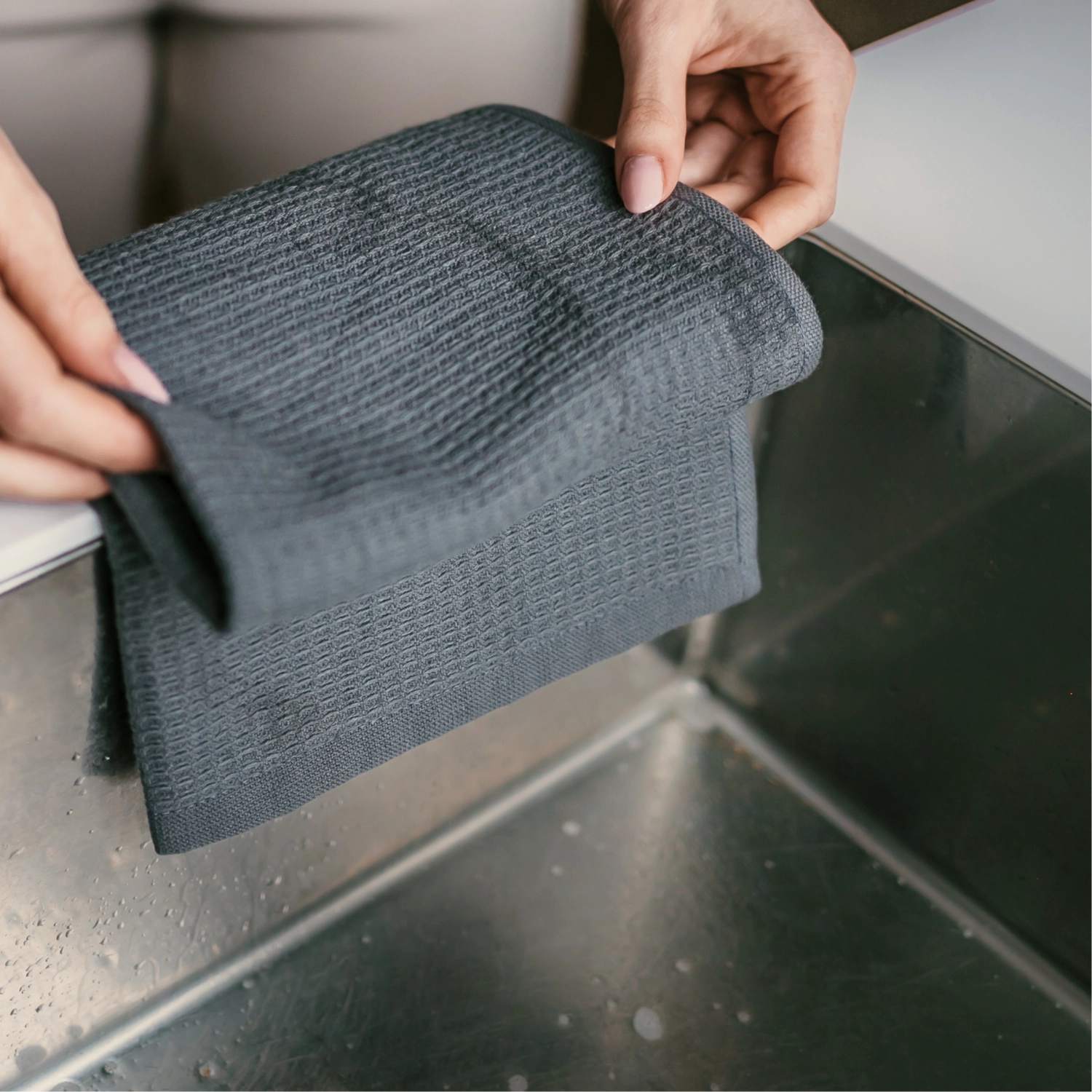 Kitchen towel torchon oslo grey, gris foncé 40x60cm