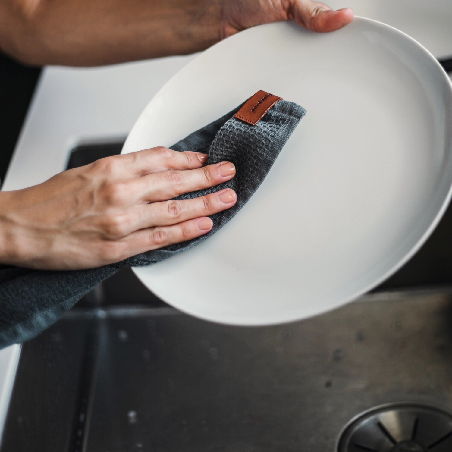 Kitchen towel torchon oslo grey, gris foncé 40x60cm