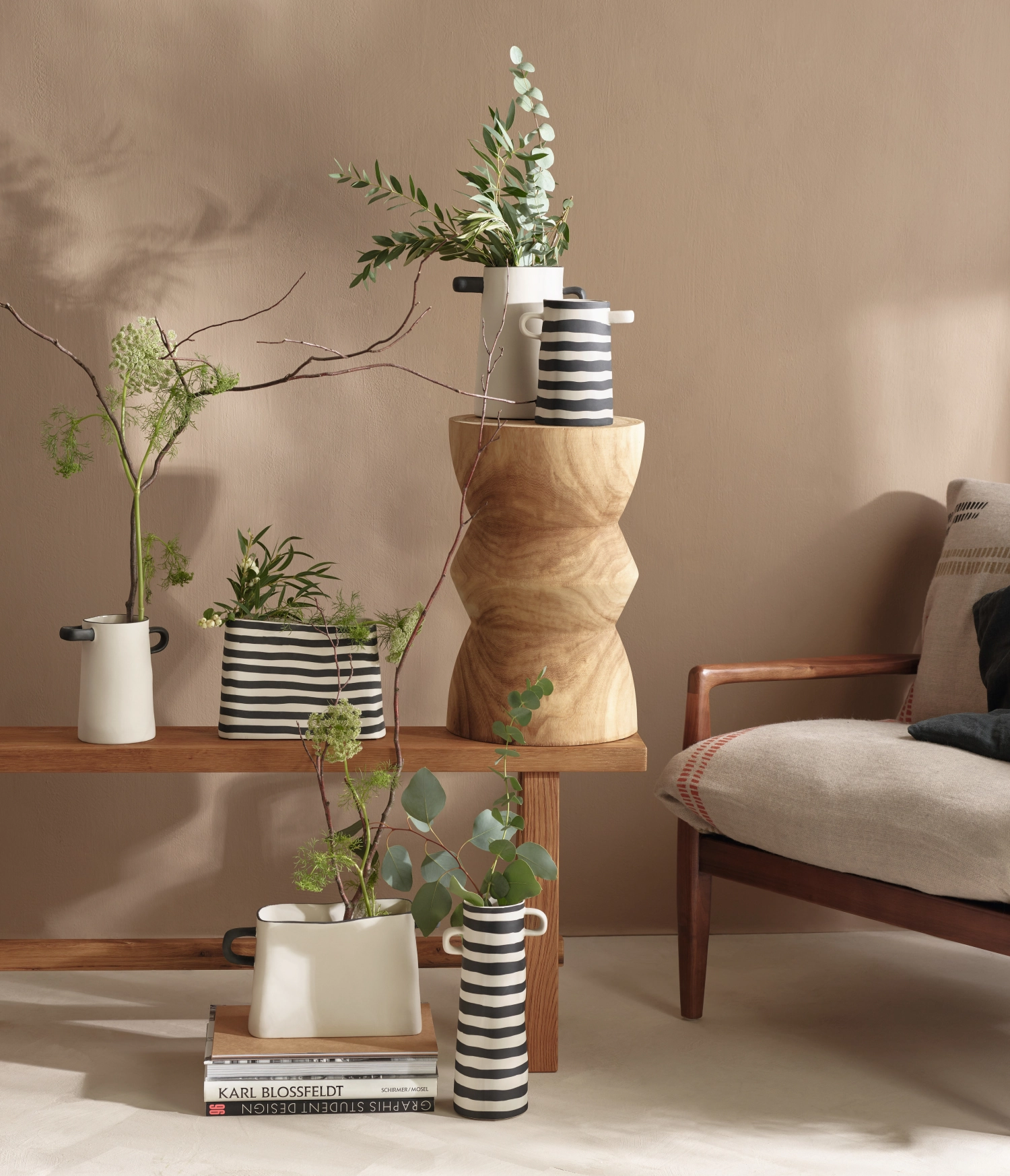 Rayu Vase, gelb gestreift