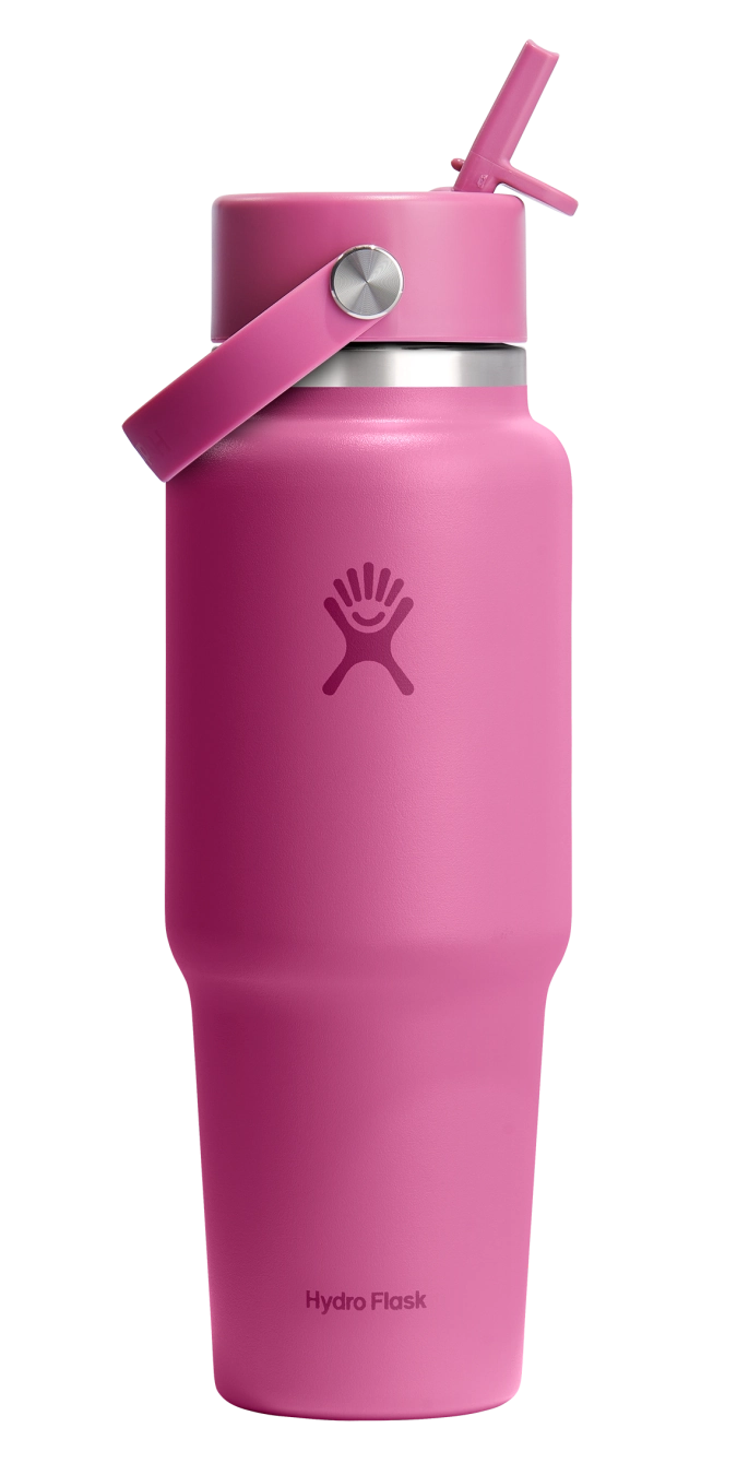 Trinkflasche Travel Wide Flex Deckel Strohhalm