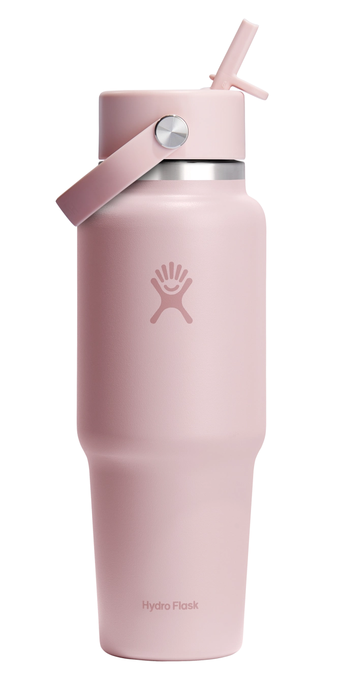 Trinkflasche Travel Wide Flex Deckel Strohhalm