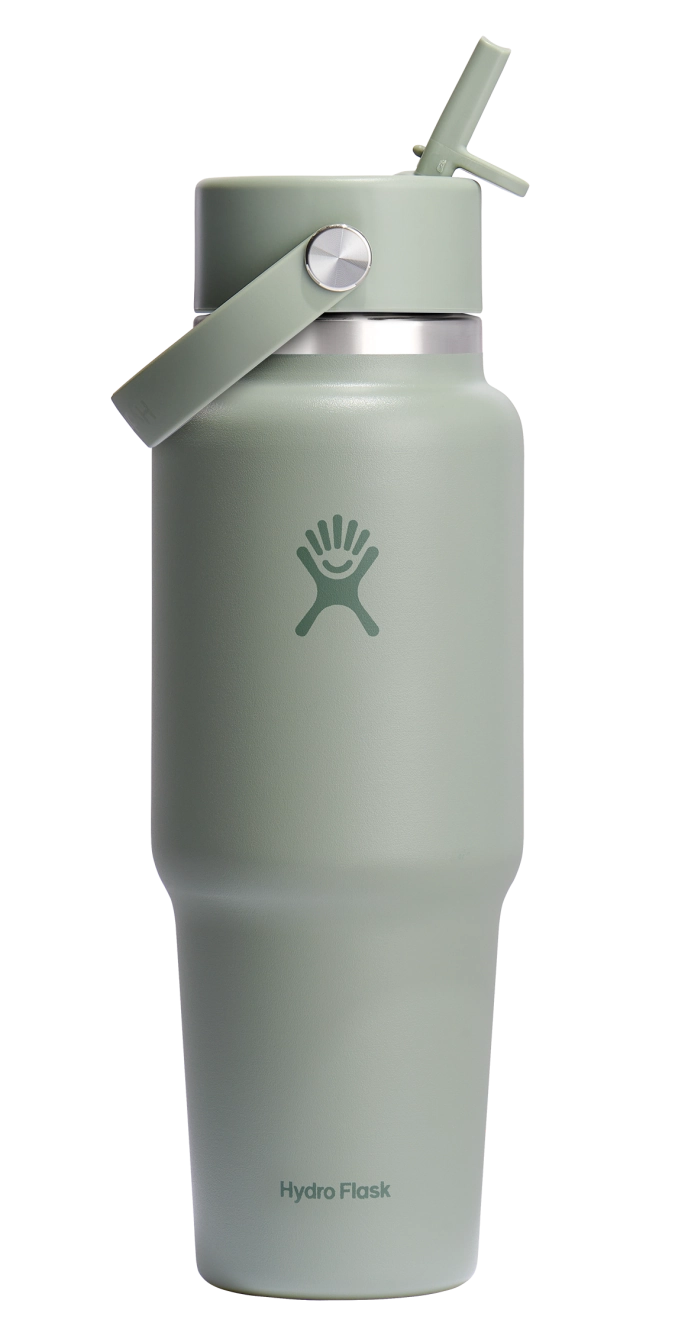 Trinkflasche Travel Wide Flex Deckel Strohhalm