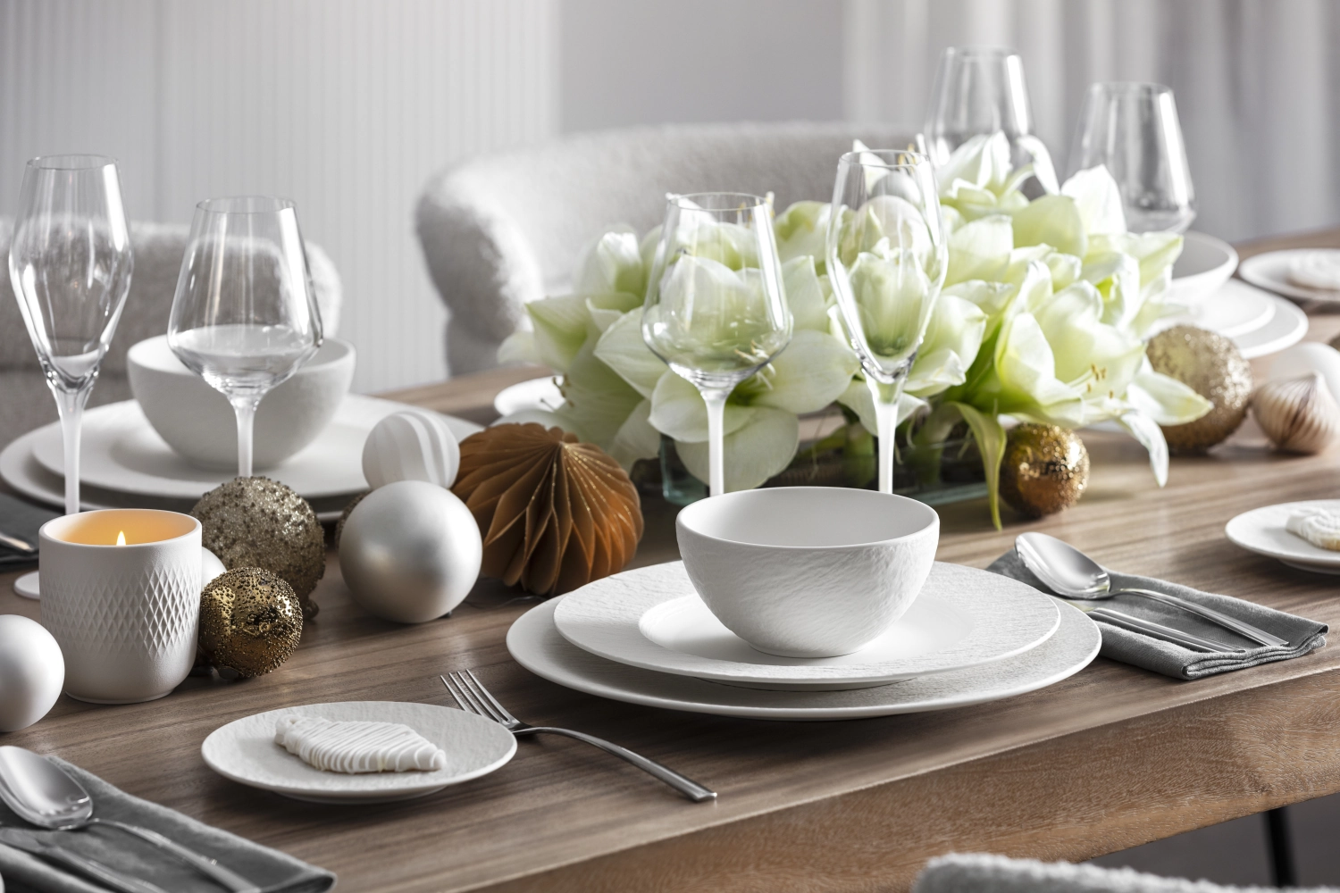 4er Set Manufacture Rock blanc Champagnerkelch