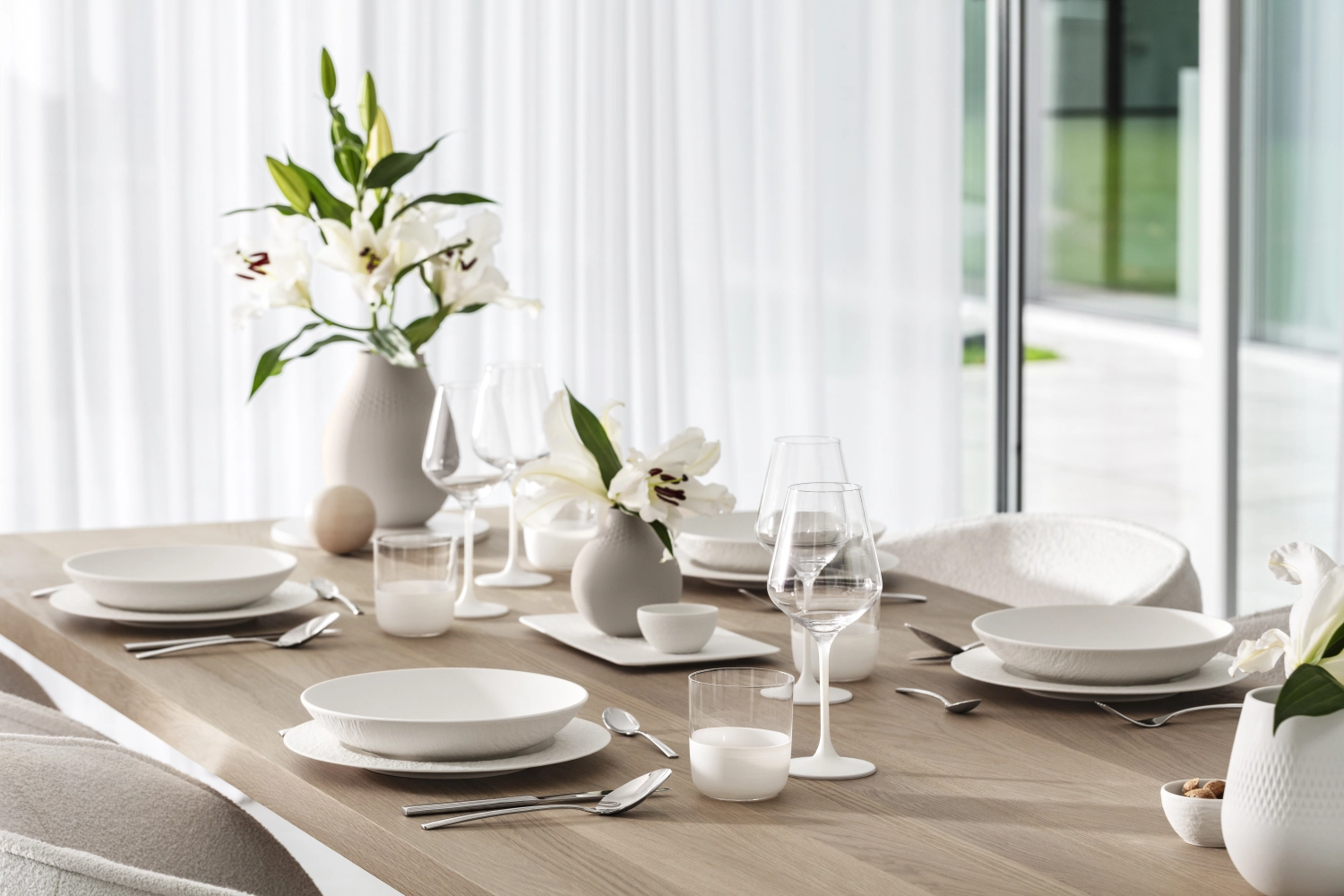 4er Set Manufacture Rock blanc Champagnerkelch